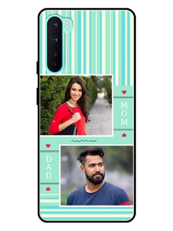 Custom Oneplus Nord 5G Custom Glass Phone Case  - Mom & Dad Pic Design