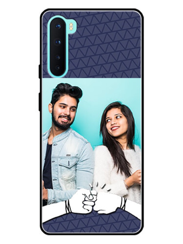 Custom Oneplus Nord 5G Photo Printing on Glass Case  - with Best Friends Design  