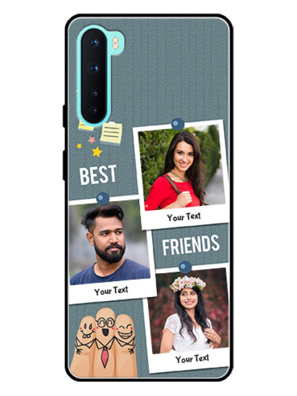 Custom Oneplus Nord 5G Personalized Glass Phone Case  - Sticky Frames and Friendship Design