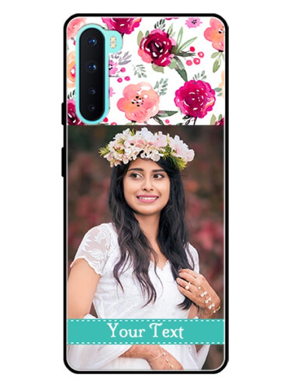 Custom Oneplus Nord 5G Custom Glass Phone Case  - Watercolor Floral Design