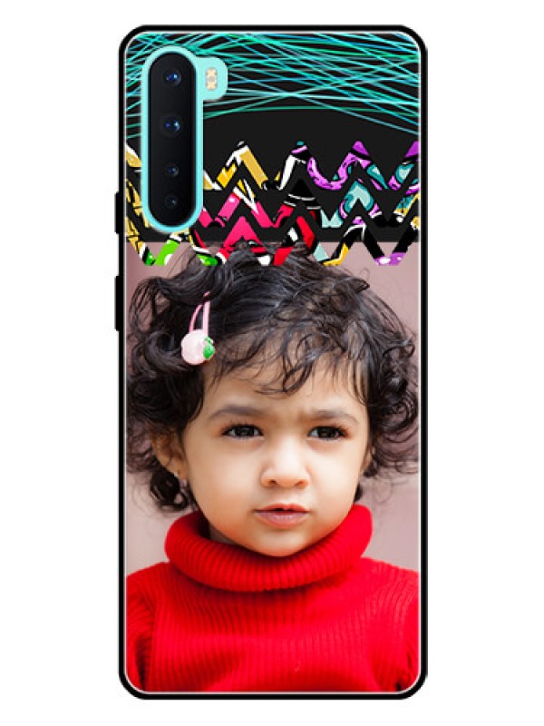 Custom Oneplus Nord 5G Personalized Glass Phone Case  - Neon Abstract Design