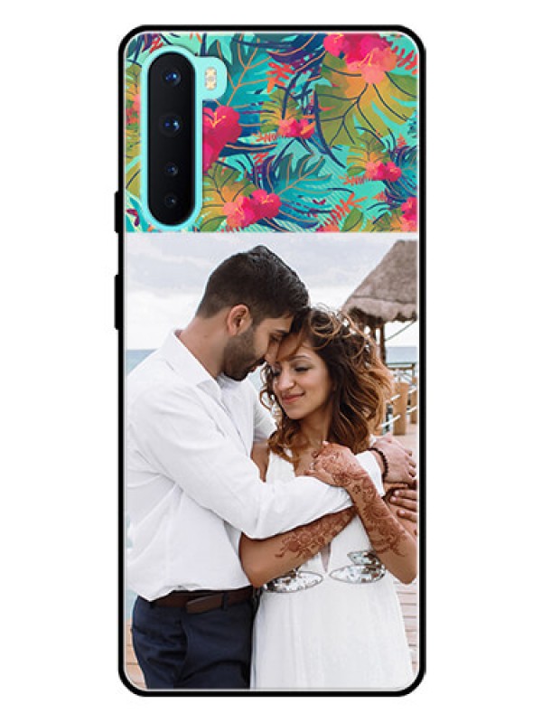 Custom Oneplus Nord 5G Photo Printing on Glass Case  - Watercolor Floral Design