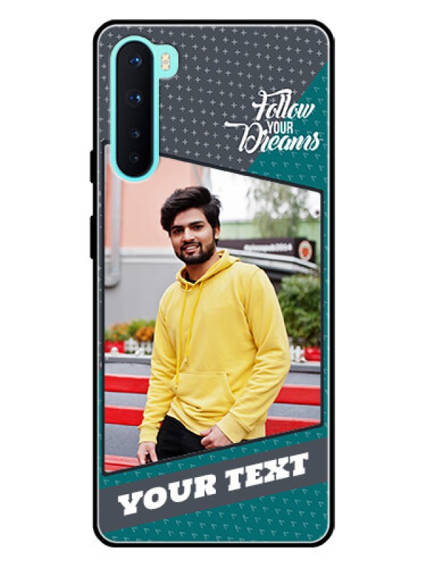 Custom Oneplus Nord 5G Personalized Glass Phone Case  - Background Pattern Design with Quote