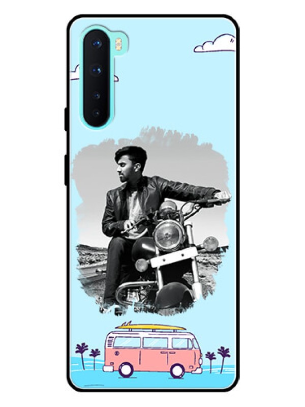 Custom Oneplus Nord 5G Photo Printing on Glass Case  - Travel & Adventure Design