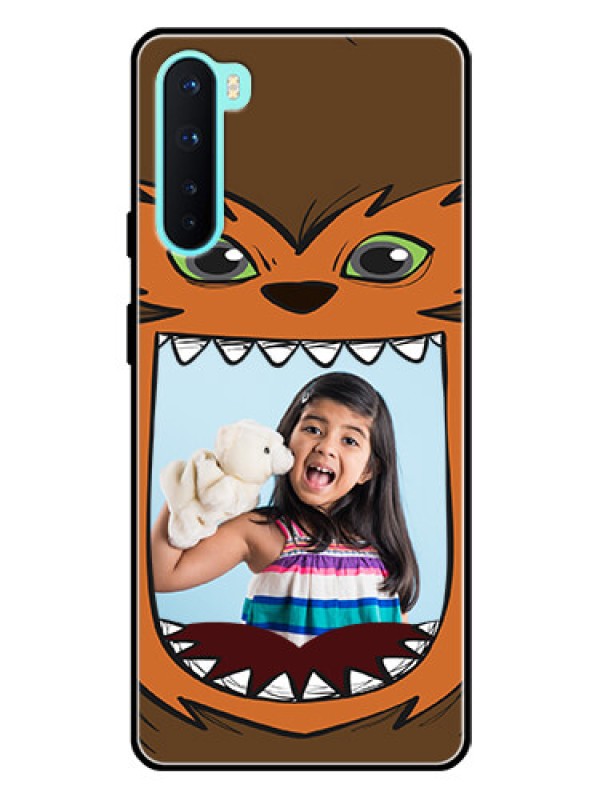 Custom Oneplus Nord 5G Photo Printing on Glass Case  - Owl Monster Back Case Design