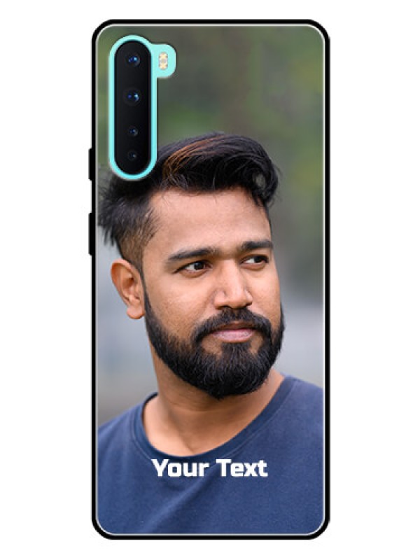 Custom Oneplus Nord 5G Glass Mobile Cover: Photo with Text