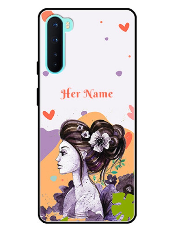 Custom OnePlus Nord 5G Personalized Glass Phone Case - Woman And Nature Design