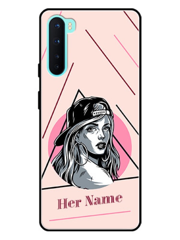 Custom OnePlus Nord 5G Personalized Glass Phone Case - Rockstar Girl Design