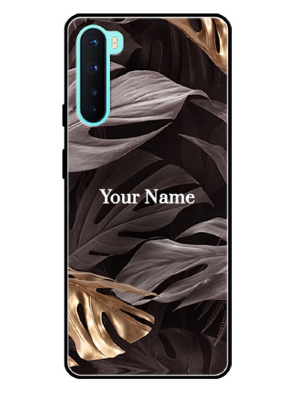 Custom OnePlus Nord 5G Personalised Glass Phone Case - Wild Leaves digital paint Design