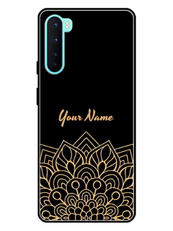 Custom OnePlus Nord 5G Custom Glass Phone Case - Golden mandala Design