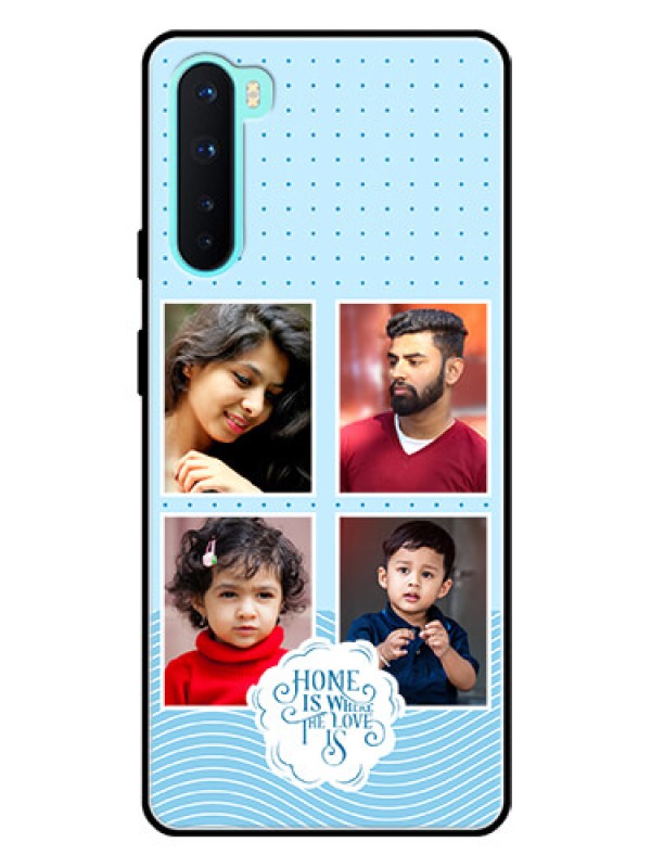 Custom OnePlus Nord 5G Custom Glass Phone Case - Cute love quote with 4 pic upload Design