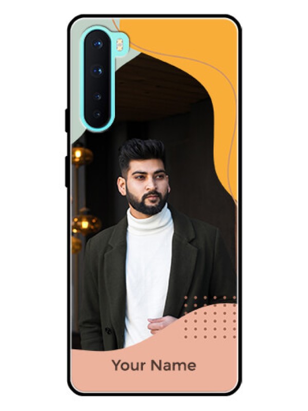 Custom OnePlus Nord 5G Personalized Glass Phone Case - Tri-coloured overlay design