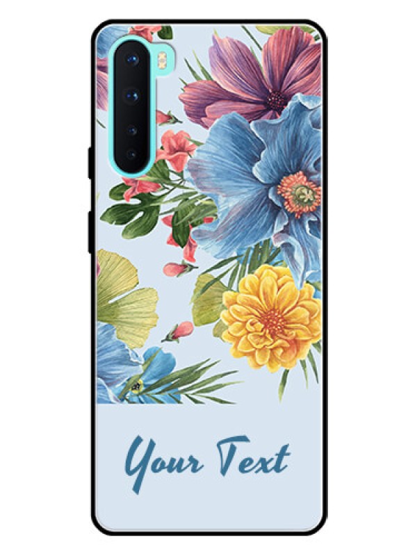 Custom OnePlus Nord 5G Custom Glass Mobile Case - Stunning Watercolored Flowers Painting Design