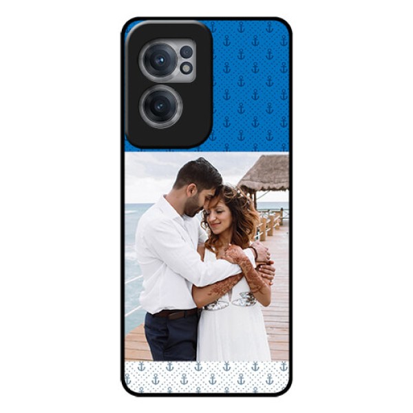 OnePlus Nord CE 2 5G Photo Printing on Glass Case - Blue Anchors Design