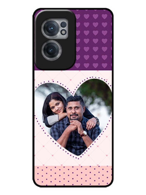 Custom OnePlus Nord CE 2 5G Custom Glass Phone Case - Violet Love Dots Design