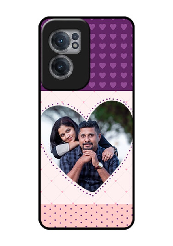 OnePlus Nord CE 2 5G Custom Glass Phone Case - Violet Love Dots Design