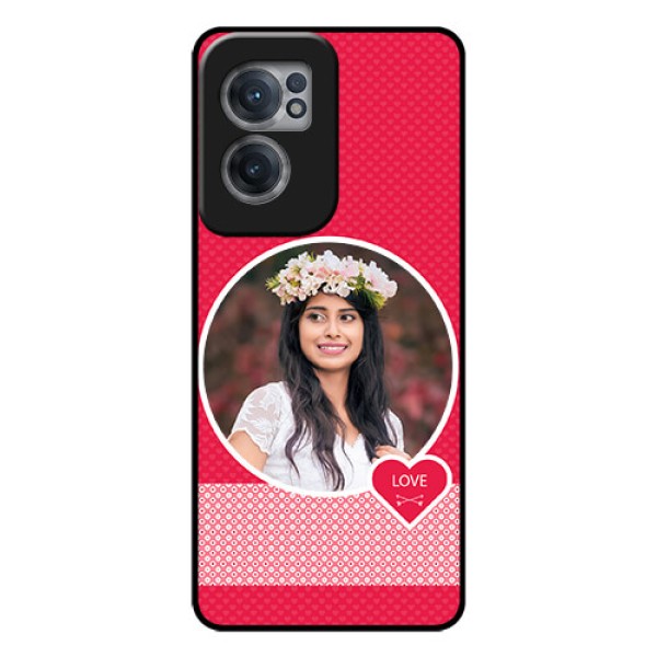 OnePlus Nord CE 2 5G Personalised Glass Phone Case - Pink Pattern Design