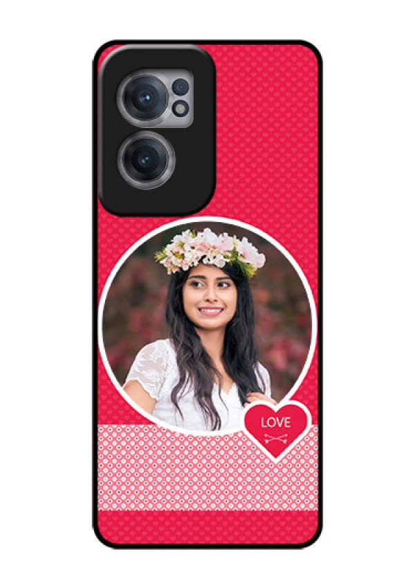 OnePlus Nord CE 2 5G Personalised Glass Phone Case - Pink Pattern Design