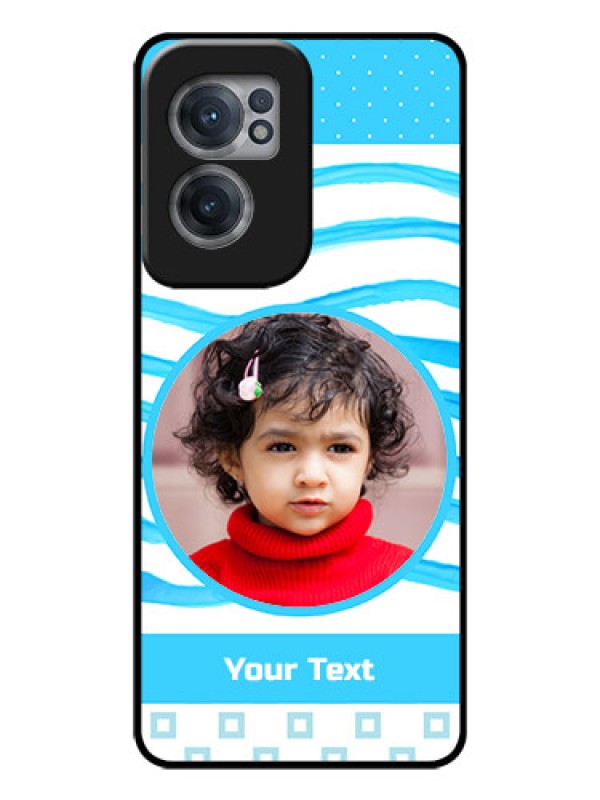 Custom OnePlus Nord CE 2 5G Custom Glass Phone Case - Simple Blue Case Design