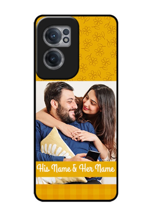 OnePlus Nord CE 2 5G Custom Glass Mobile Case - Yellow Floral Design