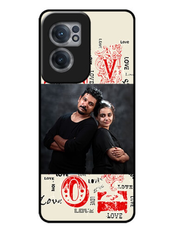 Custom OnePlus Nord CE 2 5G Photo Printing on Glass Case - Trendy Love Design Case