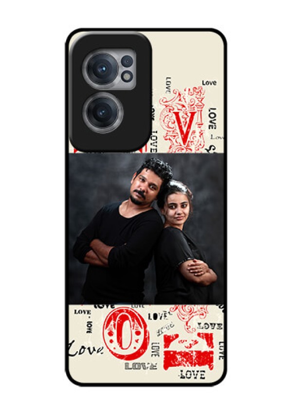 OnePlus Nord CE 2 5G Photo Printing on Glass Case - Trendy Love Design Case