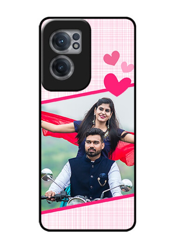 OnePlus Nord CE 2 5G Custom Glass Phone Case - Love Shape Heart Design