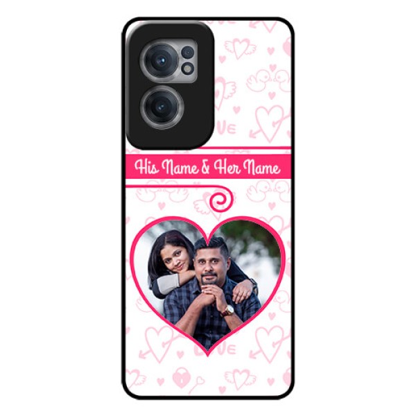 OnePlus Nord CE 2 5G Personalized Glass Phone Case - Heart Shape Love Design
