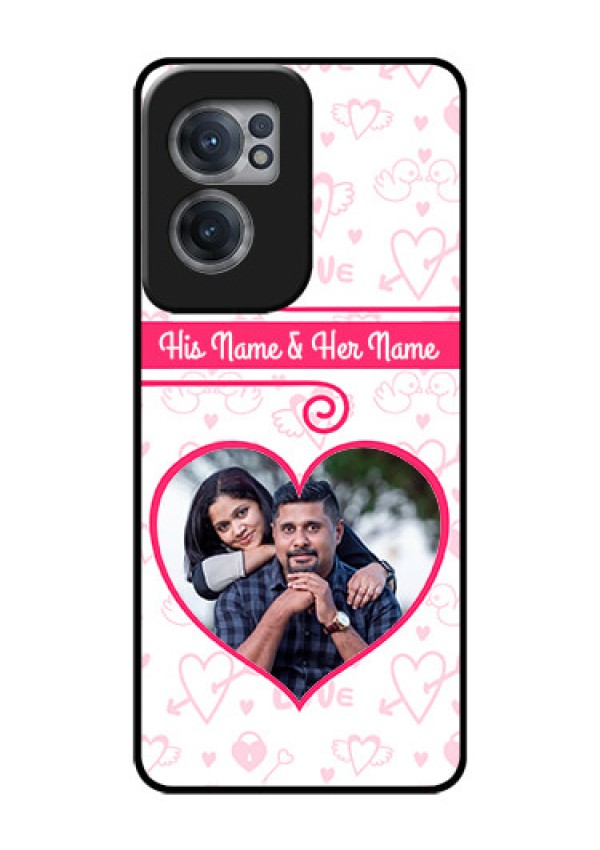 OnePlus Nord CE 2 5G Personalized Glass Phone Case - Heart Shape Love Design