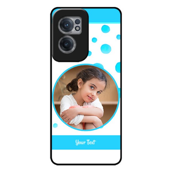 OnePlus Nord CE 2 5G Photo Printing on Glass Case - Blue Bubbles Pattern Design