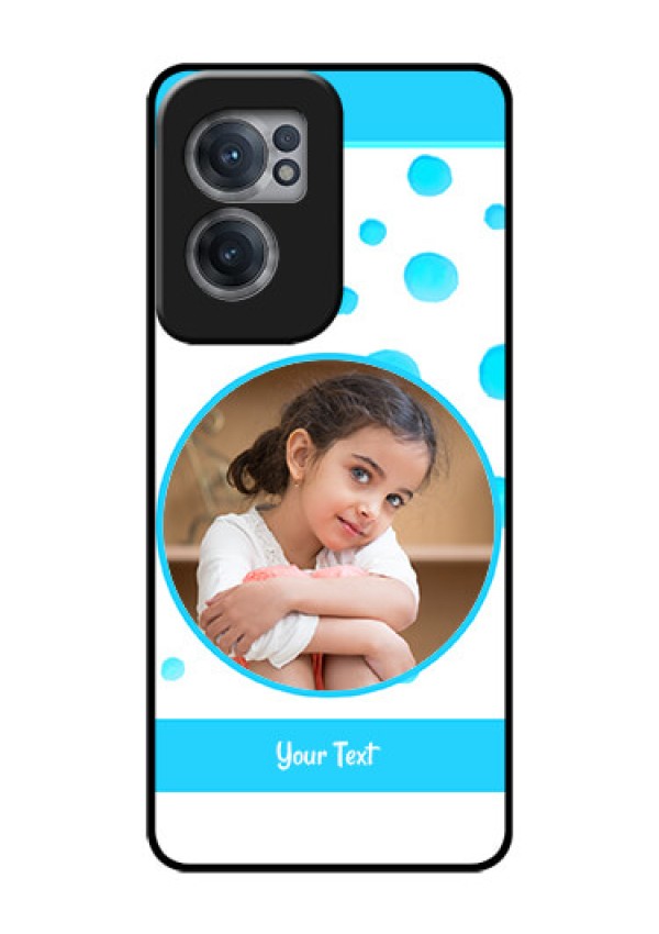 OnePlus Nord CE 2 5G Photo Printing on Glass Case - Blue Bubbles Pattern Design