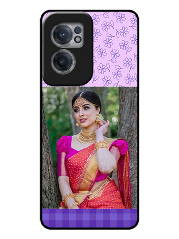 Custom OnePlus Nord CE 2 5G Custom Glass Phone Case - Purple Floral Design