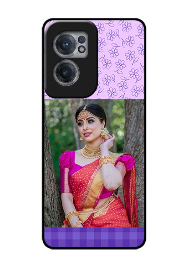OnePlus Nord CE 2 5G Custom Glass Phone Case - Purple Floral Design