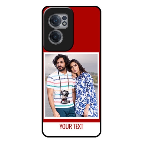 OnePlus Nord CE 2 5G Personalized Glass Phone Case - Simple Red Color Design