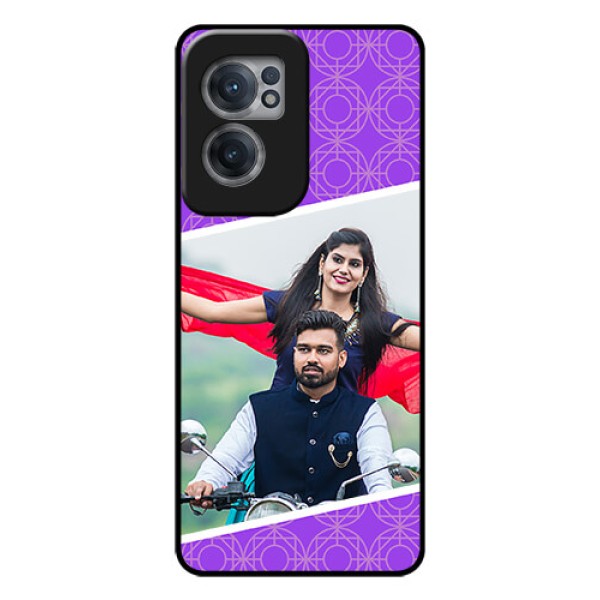 OnePlus Nord CE 2 5G Custom Glass Phone Case - Violet Pattern Design