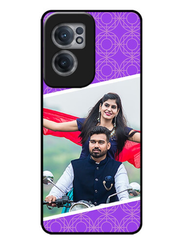 Custom OnePlus Nord CE 2 5G Custom Glass Phone Case - Violet Pattern Design