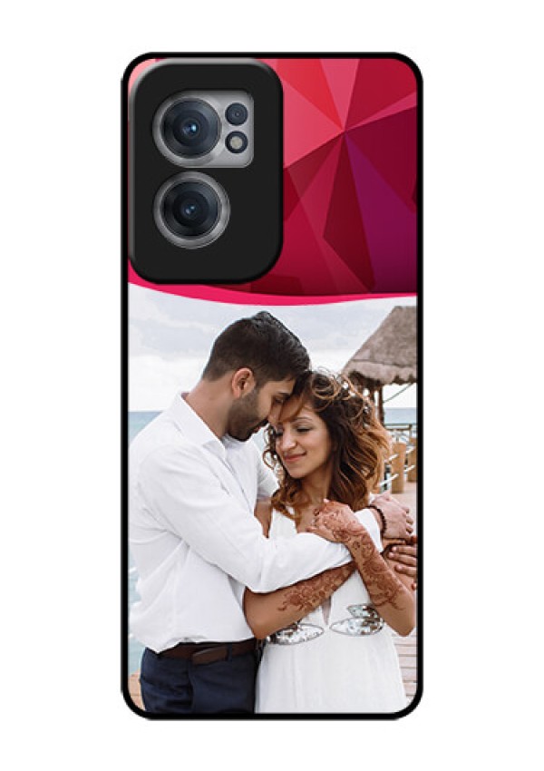 OnePlus Nord CE 2 5G Custom Glass Mobile Case - Red Abstract Design