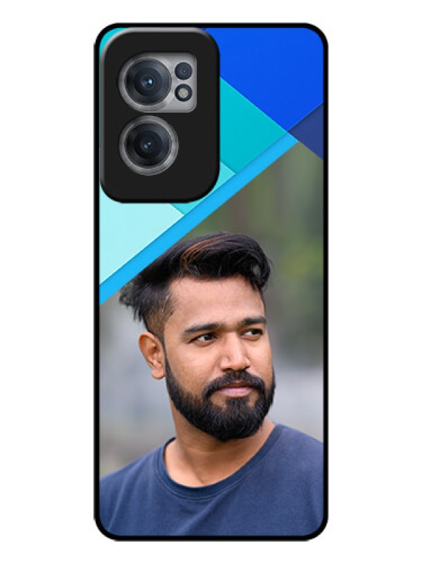 Custom OnePlus Nord CE 2 5G Custom Glass Phone Case - Blue Pattern Design