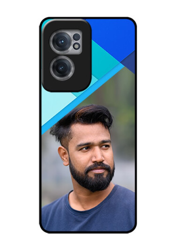OnePlus Nord CE 2 5G Custom Glass Phone Case - Blue Pattern Design