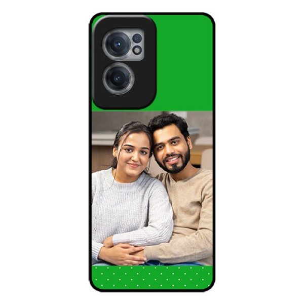 OnePlus Nord CE 2 5G Personalized Glass Phone Case - Green Pattern Design