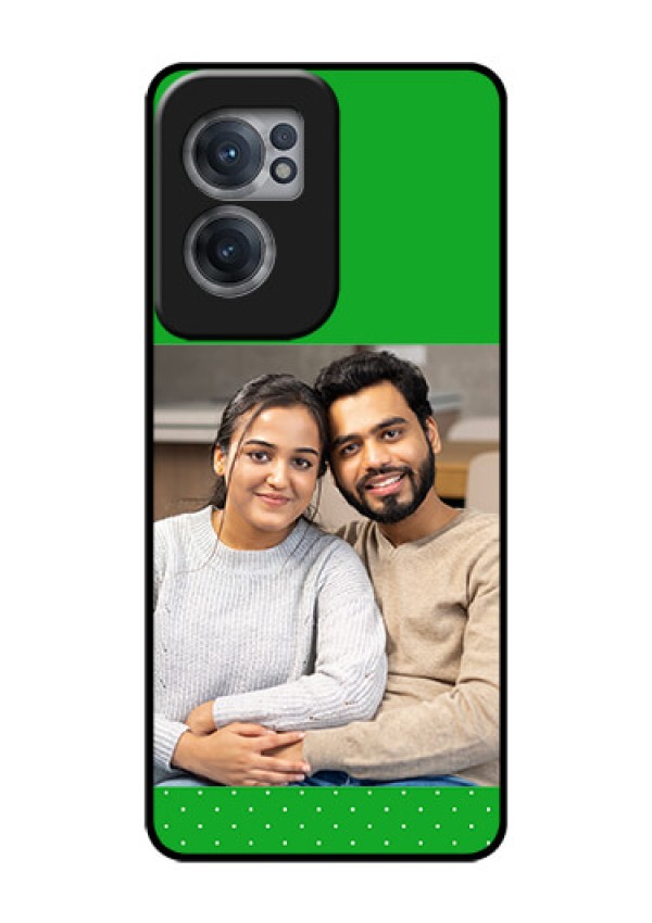 OnePlus Nord CE 2 5G Personalized Glass Phone Case - Green Pattern Design