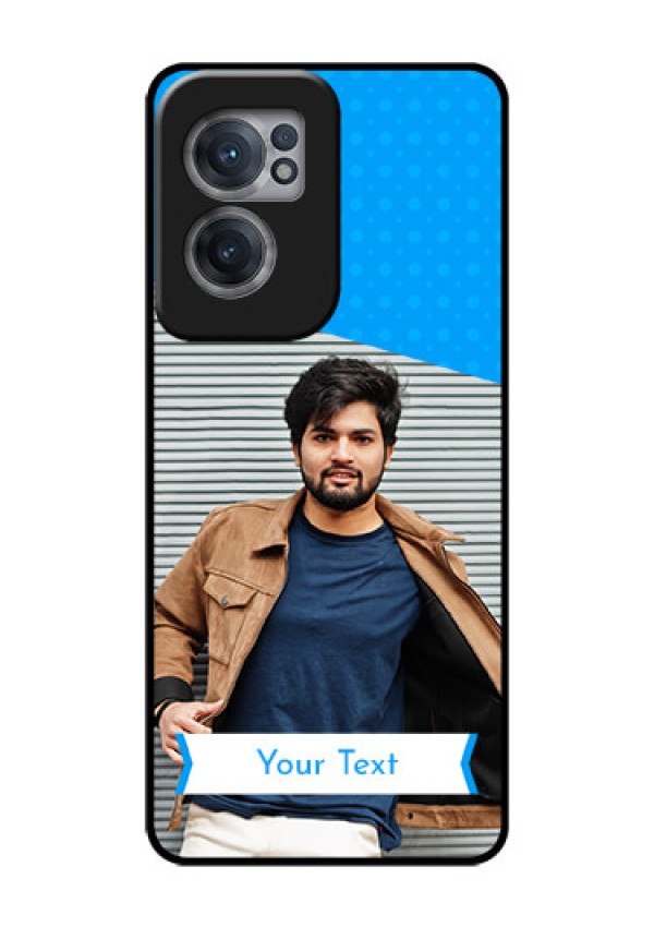 OnePlus Nord CE 2 5G Photo Printing on Glass Case - Simple Blue Color Design
