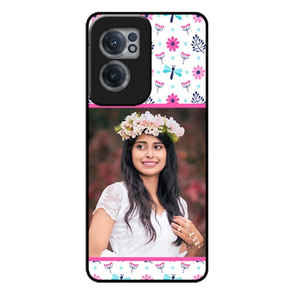 OnePlus Nord CE 2 5G Photo Printing on Glass Case - Colorful Flower Design OnePlus Nord CE 2 5G Photo Printing on Glass Case - Colorful Flower Design