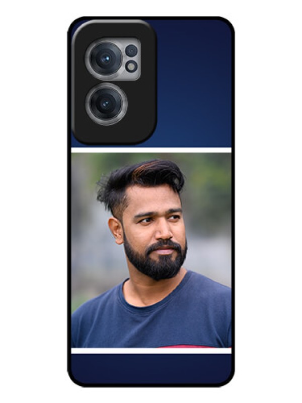 Custom OnePlus Nord CE 2 5G Personalized Glass Phone Case - Simple Royal Blue Design