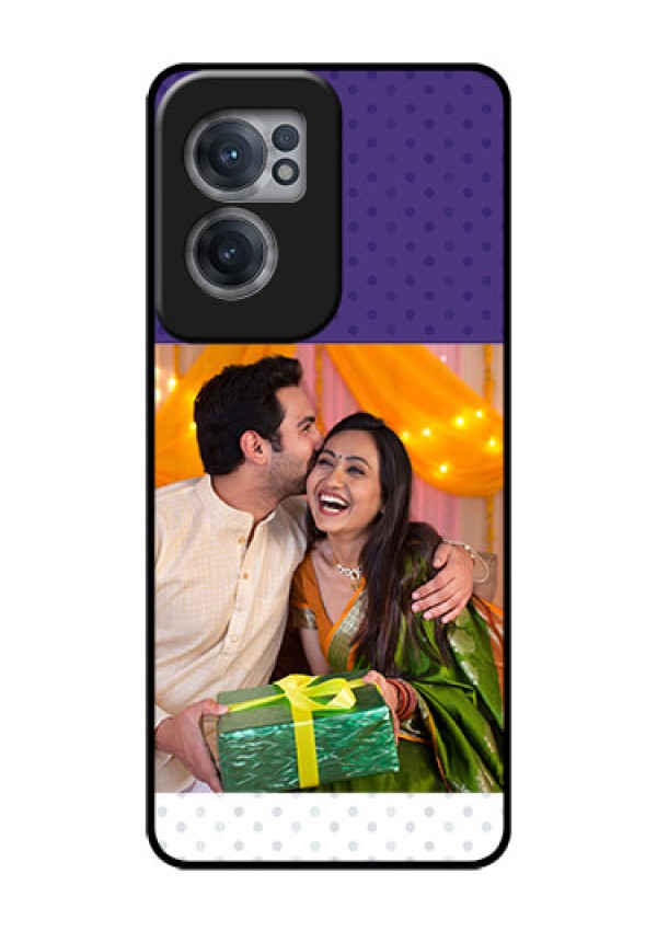 OnePlus Nord CE 2 5G Personalized Glass Phone Case - Violet Pattern Design