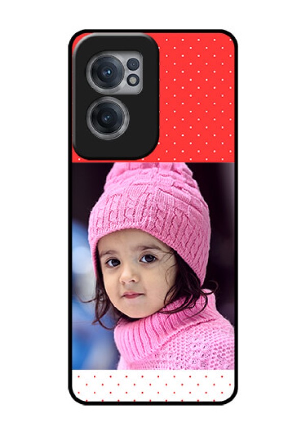 OnePlus Nord CE 2 5G Photo Printing on Glass Case - Red Pattern Design