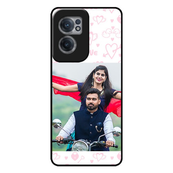 OnePlus Nord CE 2 5G Custom Glass Mobile Case - Pink Flying Heart Design OnePlus Nord CE 2 5G Custom Glass Mobile Case - Pink Flying Heart Design
