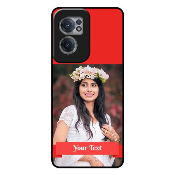 OnePlus Nord CE 2 5G Custom Glass Phone Case - Simple Red Color Design
