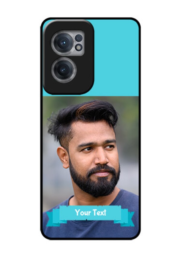 OnePlus Nord CE 2 5G Personalized Glass Phone Case - Simple Blue Color Design