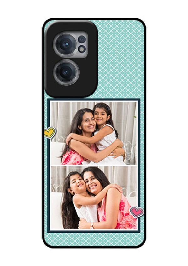 OnePlus Nord CE 2 5G Custom Glass Phone Case - 2 Image Holder with Pattern Design
